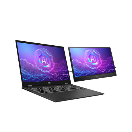 Bubdle portatil para profesionales MSI Prestige 16 AI EVO B2HMG-083ES y monitor portatil