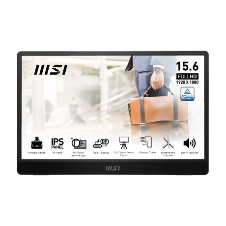 monitor portatil msi pro mp161 e2 de 15" FHD