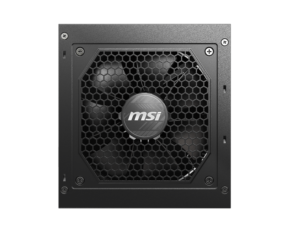 Fuente de alimentación MSI MAG A750GL PCIe 5.II 80 Plus Gold, PSU de alta eficiencia con cables y ventilador.