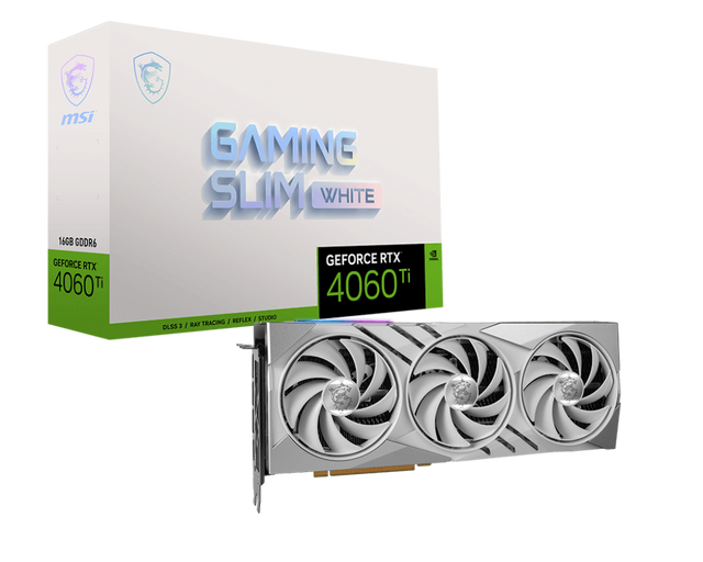 MSI GeForce RTX 4060 Ti GAMING SLIM WHITE 16G frontal