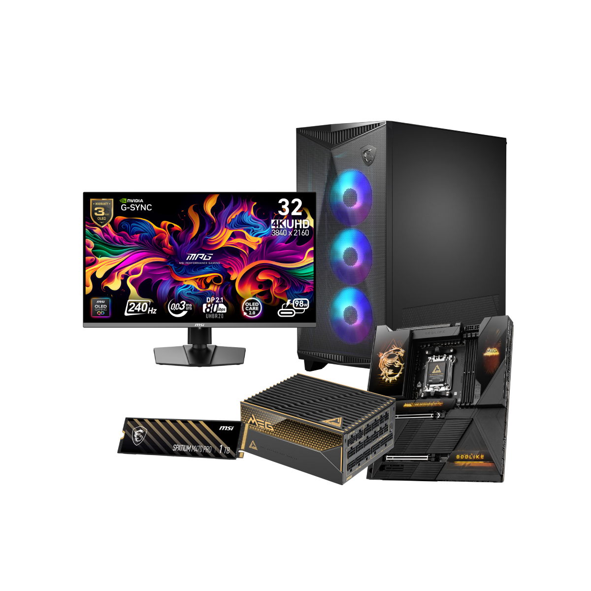 Pack de Placa Base + Fuente de Alimentación + Caja + SSD + Monitor