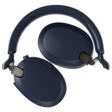 Auriculares inalámbricos MSI Maestro 500 Gaming Gear en color navy, con diseño cómodo y auriculares sobre oreja, en uso.