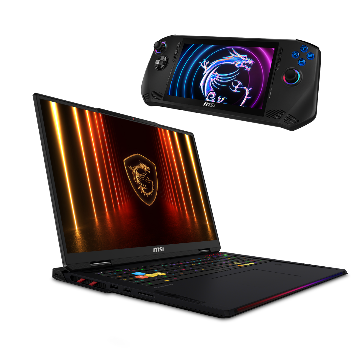 Bundle de MSI portatil gaming Raider 18 HX AI A2WIG-25ES y Claw A1M-085ES