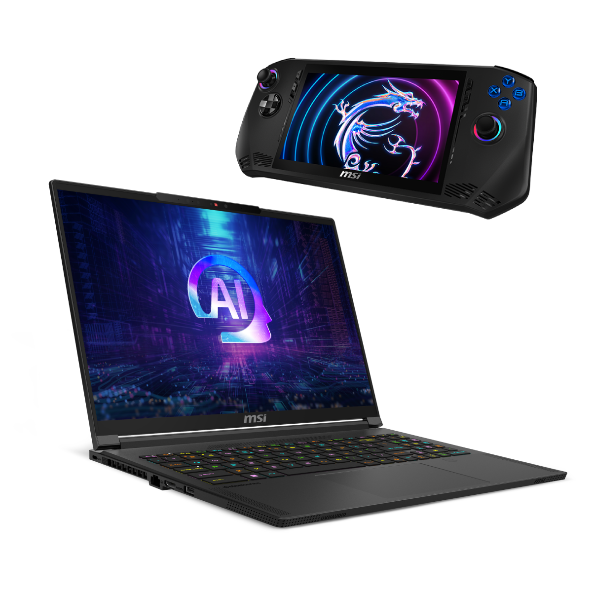 Bundle portatil gaming MSI Stealth A16 AI A3XVGG-244ES y Claw A1M-085ES