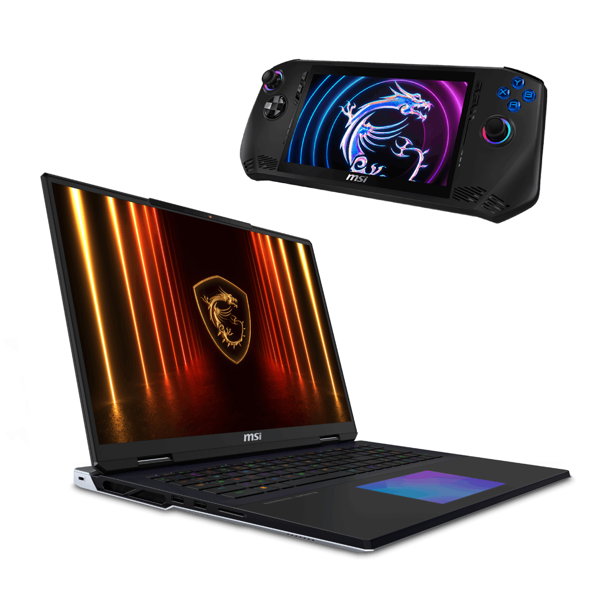Bundle portatil gaming de MSI Titan 18 HX AI A2XWJG-249ES y Claw A1M-084ES