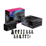 Caja y accesorios de la fuente de alimentacionde MSI MPG Ai1600TS PCIE5