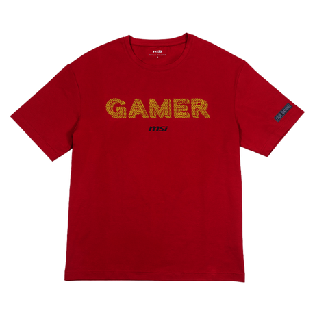 Camiseta MSI Cooling Gamer Series Roja de apparel con logotipo y diseño moderno, ropa de marca para gamers.