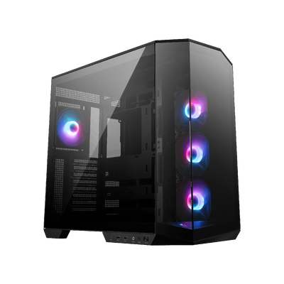 Chasis para PC MSI MAG PANO 100R PZ, torre de escritorio con diseño moderno y ventilación eficiente.