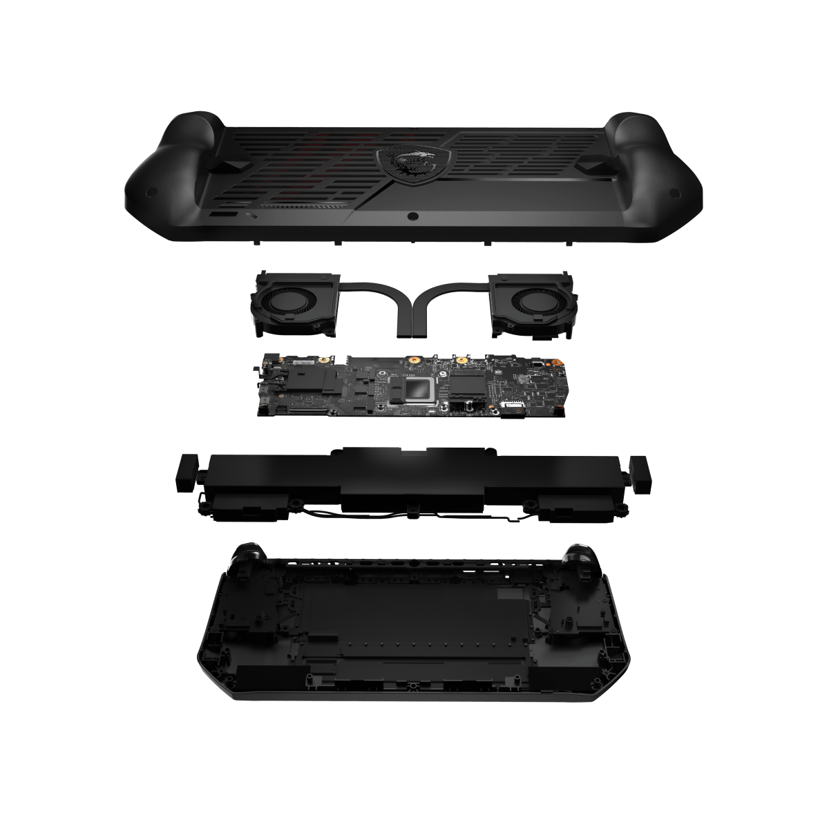 Consola portátil MSI Claw 7 AI+ A2VM-020ES con pantalla y controles, diseñada para juegos en movimiento.