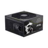 Fuente de alimentación MSI MAG A1200PLS PCIE5 de alta eficiencia 80 PLUS Platinum, diseño robusto y potente para PC gaming.