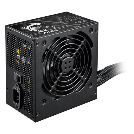MSI MAG A750BN PCIE5 II 80 PLUS Bronze power supply unit with cable connections and branding visible.