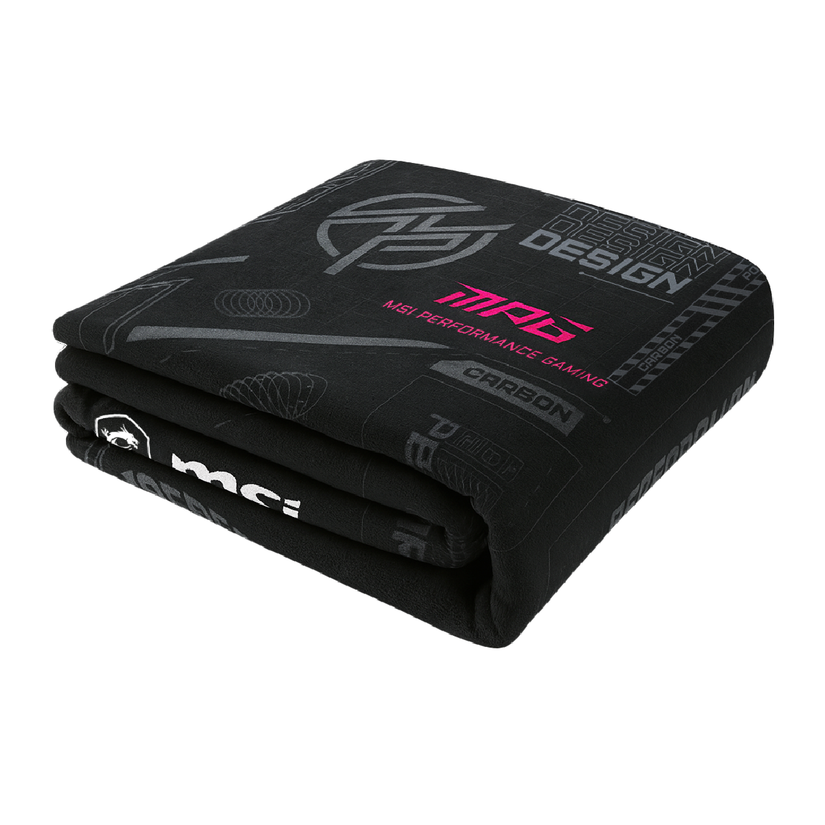 Manta de franela MSI MPG de color negro y gris con logo de MSI España, ideal para mayor comodidad y calor.