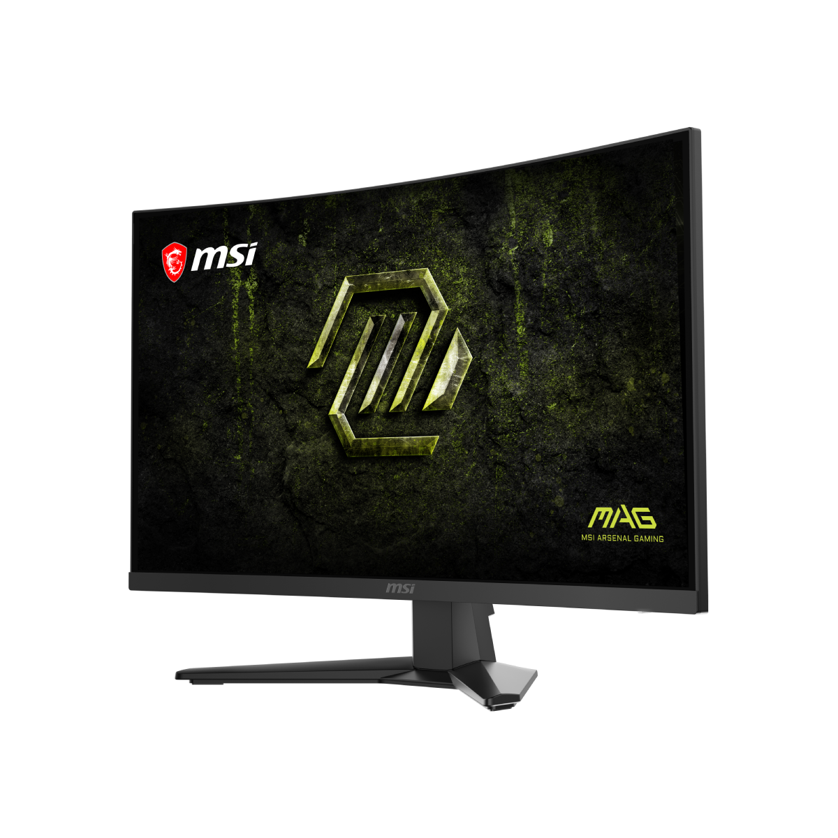 MSI MAG 275CQDF X24 gaming monitor with curved screen, slim bezels, and display ports, designed for immersive gaming experiences.