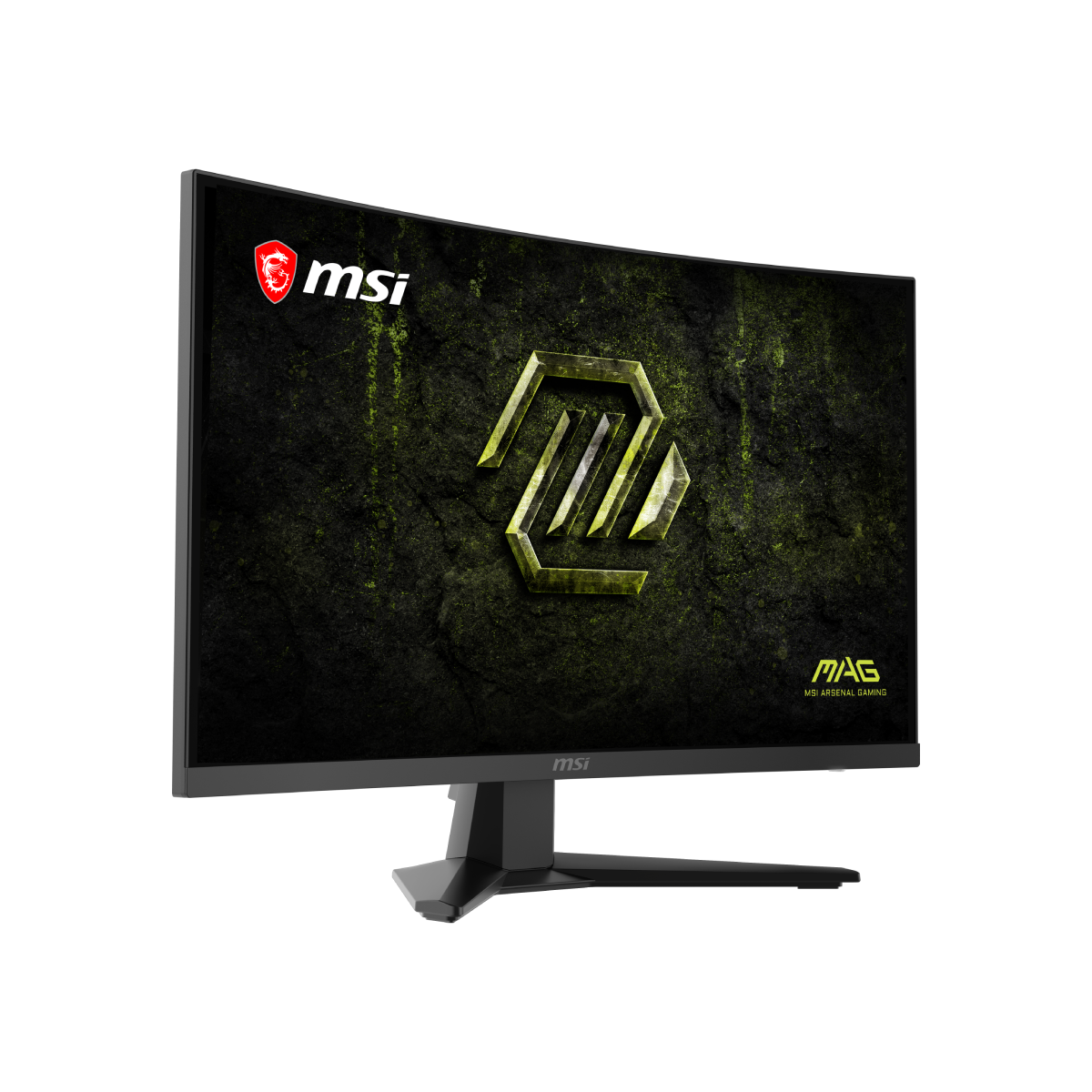 Curved MSI MAG 275CQDF X24 gaming monitor with slim bezels and high-resolution display, ideal for immersive gaming setups.