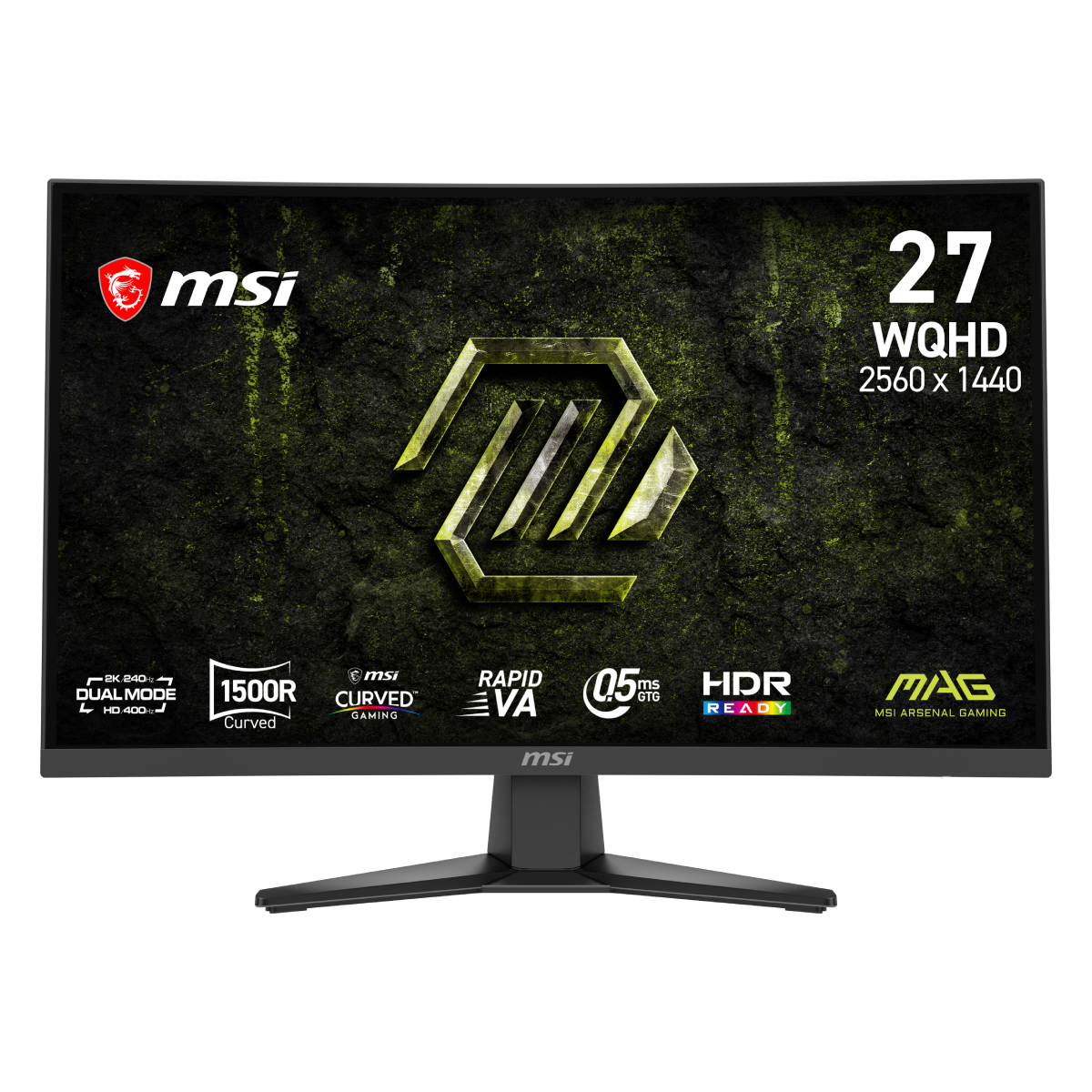 MSI MAG 275CQDF X24 gaming monitor with curved display, slim bezels, and vibrant screen for immersive gaming experiences.