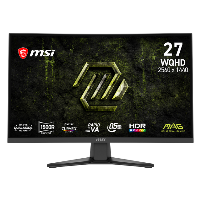 MSI MAG 275CQDF X24 gaming monitor with curved display, slim bezels, and vibrant screen for immersive gaming experiences.
