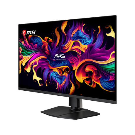 Monitor gaming MSI MAG 321UP QD-OLED X24 de 32 pulgadas, pantalla con tecnología OLED y diseño moderno.