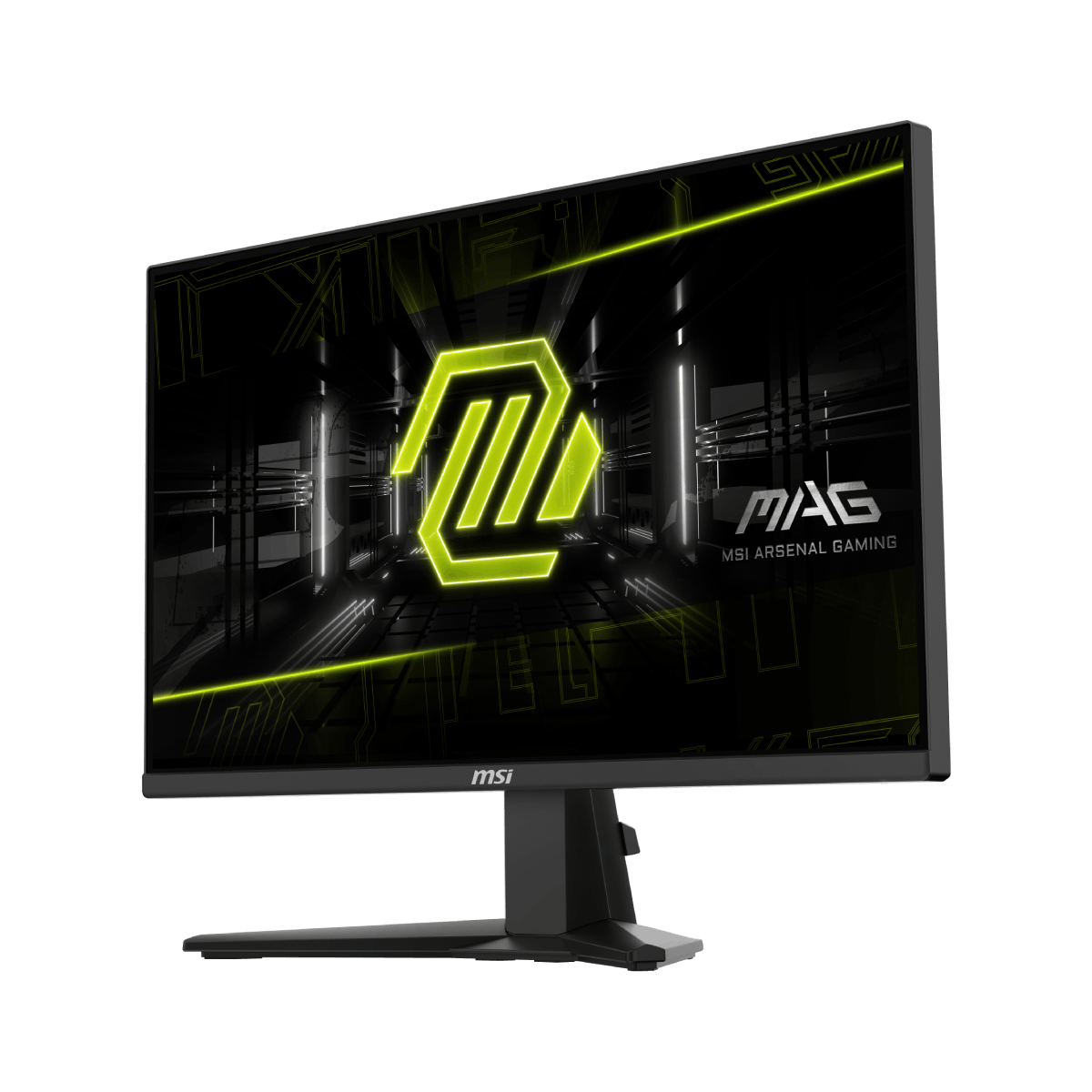 Monitor gaming MSI MAG 255XF de pantalla grande con marcos delgados y soporte ajustable, ideal para juegos de alta velocidad.