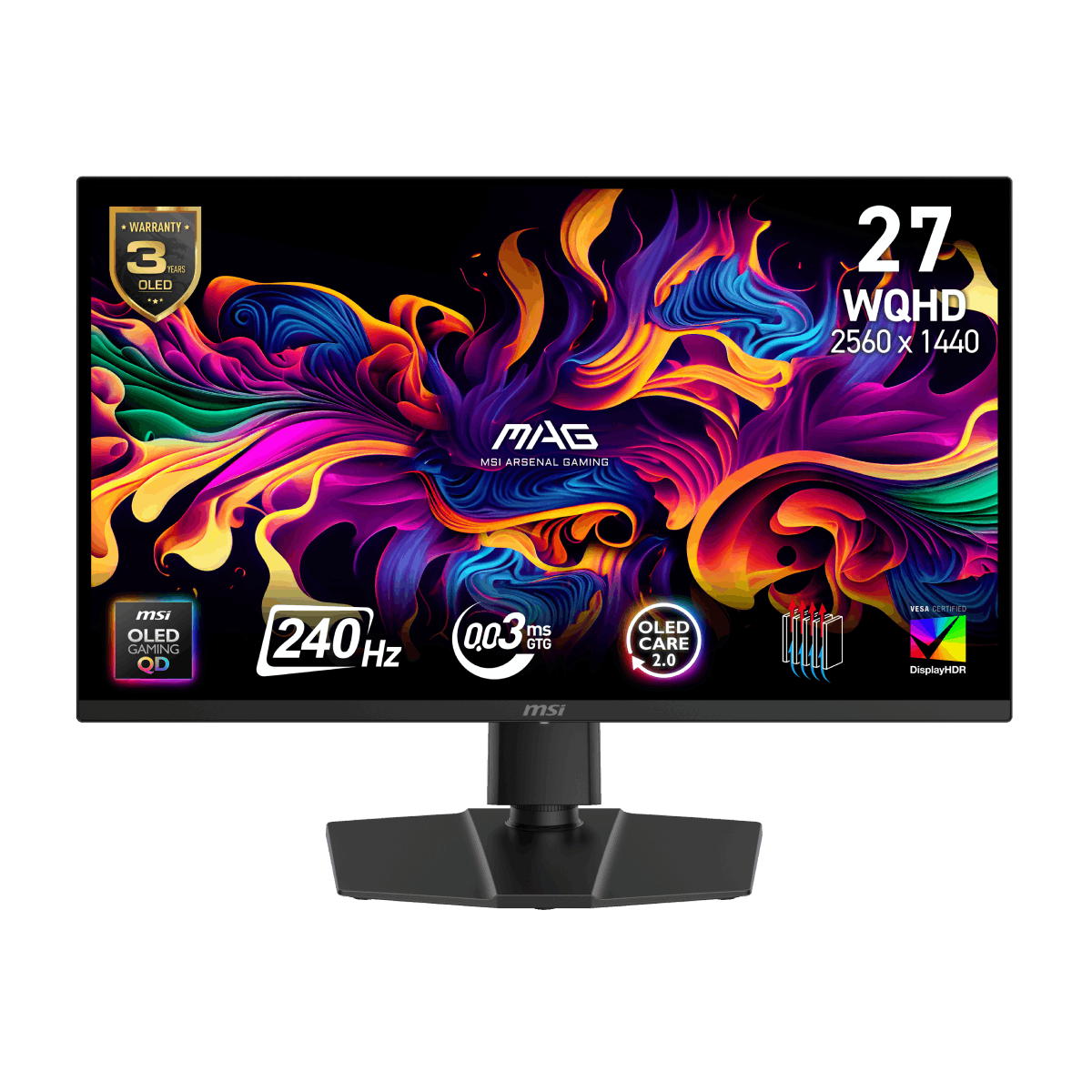 Monitor gaming MSI MAG 271QP QD-OLED X24 de 27 WQHD