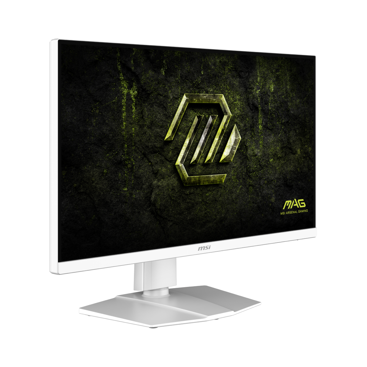 Monitor gaming MSI MAG 274QRFW E20 con pantalla grande, diseño moderno y detalles en la imagen.