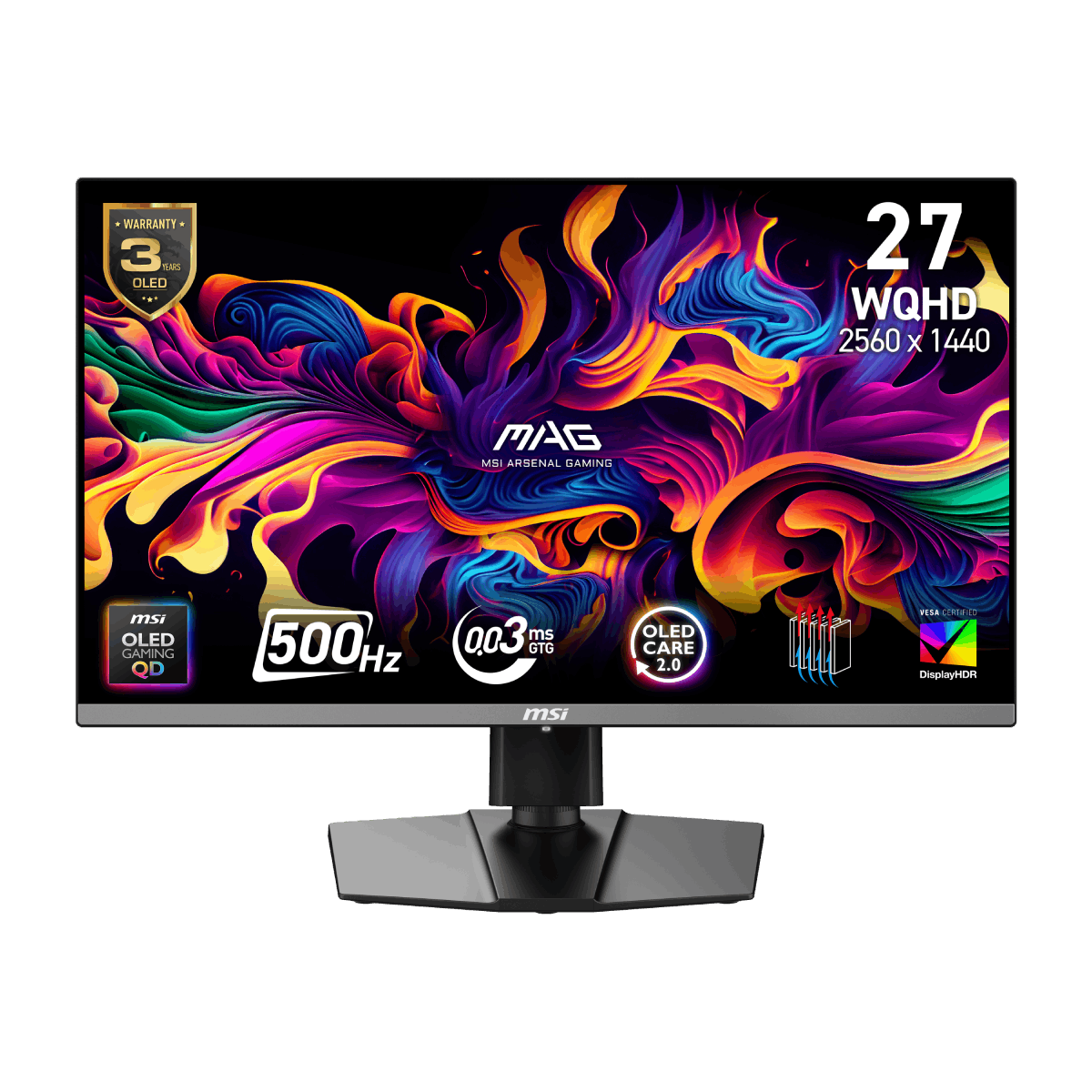 Monitor gaming de MSI MAG 272QP QD-OLED X50 con 500Hz