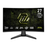 Monitor gaming MSI MAG 274CF X24 de 27 pulgadas con pantalla curva y alta resolución, ideal para juegos y entretenimiento.