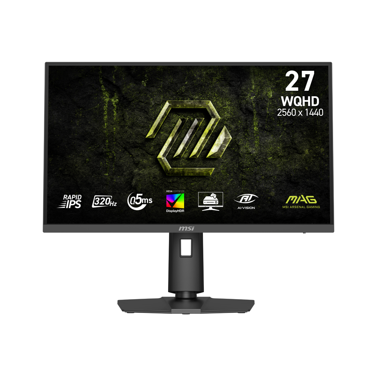 Monitor gaming MSI MAG 274QPF X32 con pantalla grande, diseño moderno y detalles visibles en la imagen.