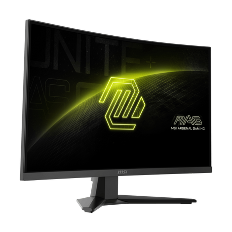 Monitor gaming MSI MAG 275CQF E18 con pantalla curva de alta resolución y marcos delgados, ideal para juegos de alta velocidad.