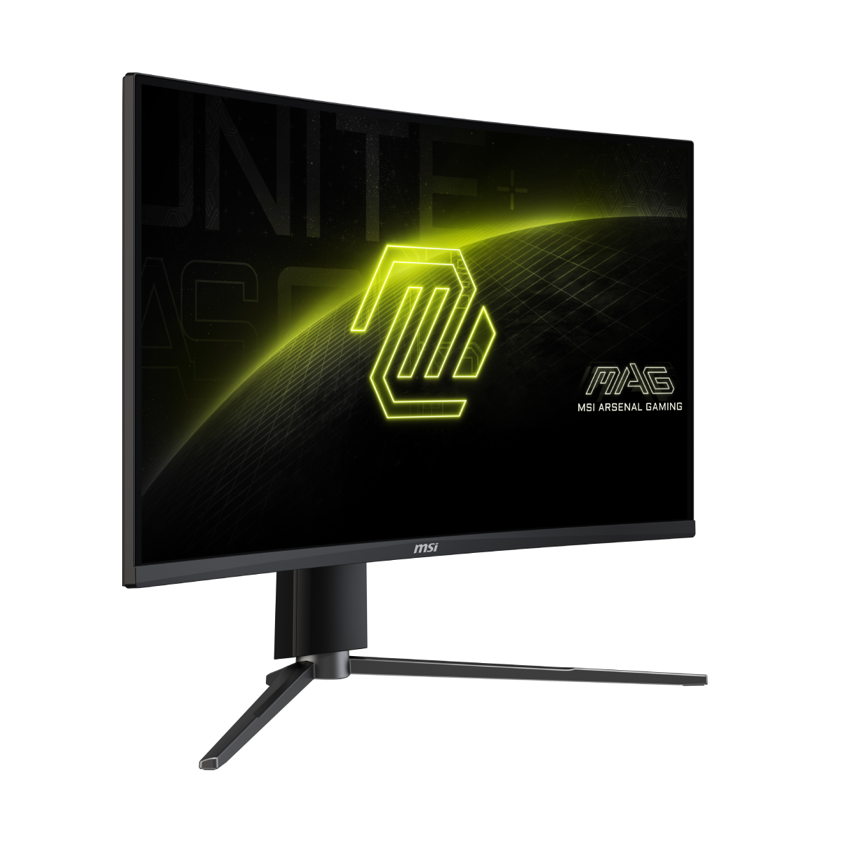 Monitor gaming MSI MAG 27CQ6PF con pantalla curva de 27 pulgadas y resolución QHD, diseñado para jugadores.