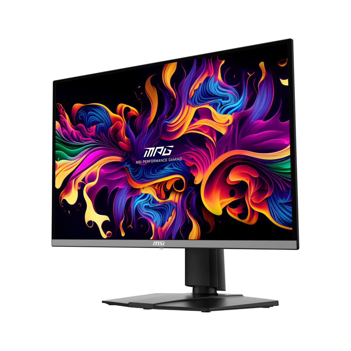 Monitor gaming MSI MPG 271QRX QD-OLED con pantalla grande, diseño moderno y detalles de la pantalla en la imagen.