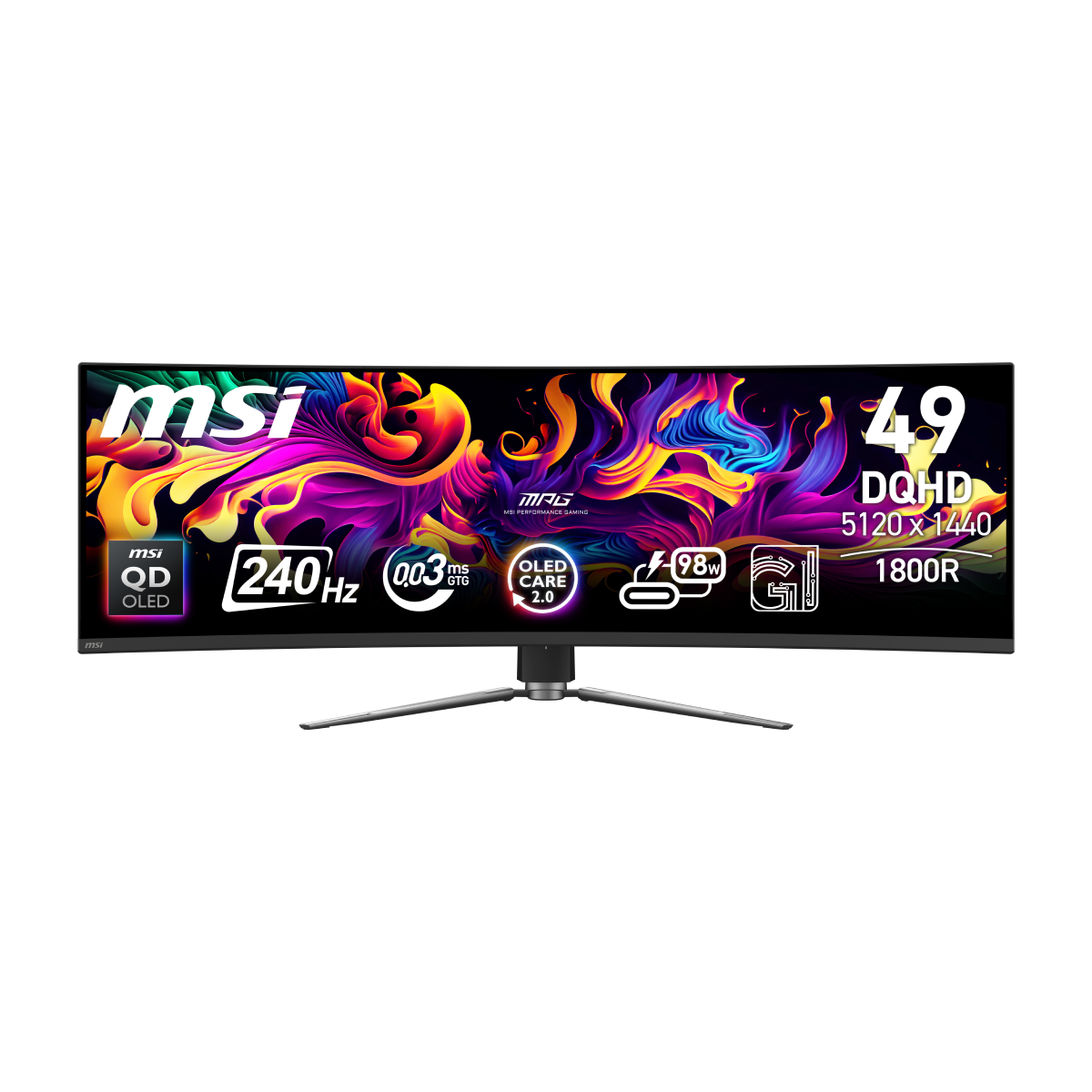 monitor gaming ultra-wide ms mpg 491cqpx qd-oled de 49" dqhd