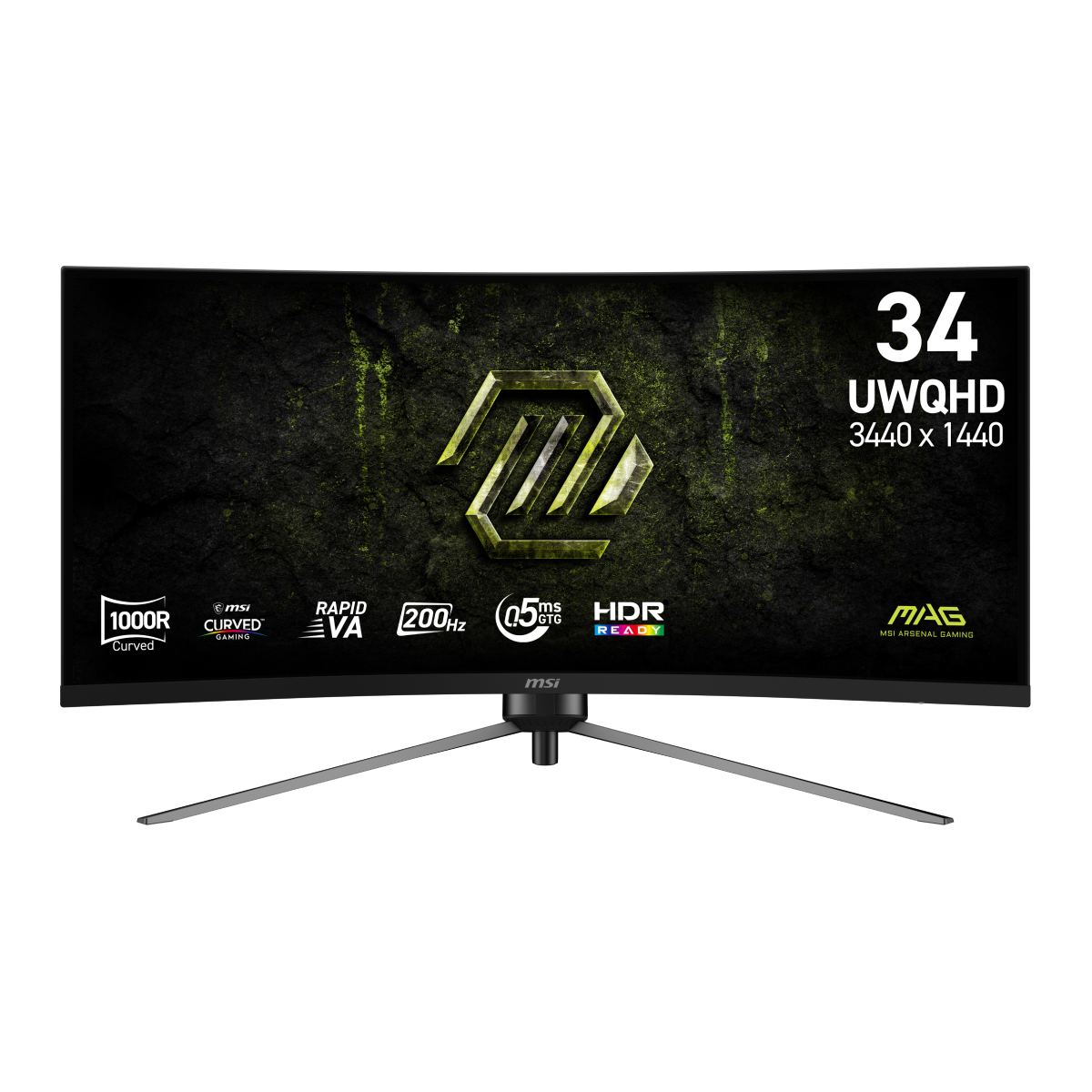 Monitor gaming ultrawide MSI MAG 345CQRF E20 con pantalla curva y alta resolución, ideal para juegos y trabajo.