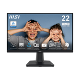 Monitor MSI PRO MP225 de aspecto elegante con pantalla grande y marco delgado, ideal para trabajo profesional en oficina.