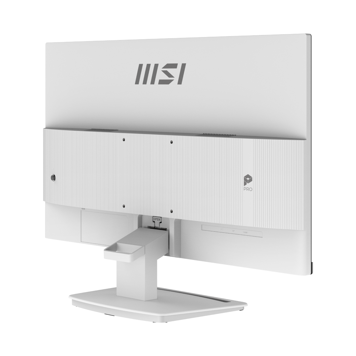 Monitor profesional MSI PRO MP241W E14V con pantalla grande, diseño elegante y detalles visibles del panel y marcos.