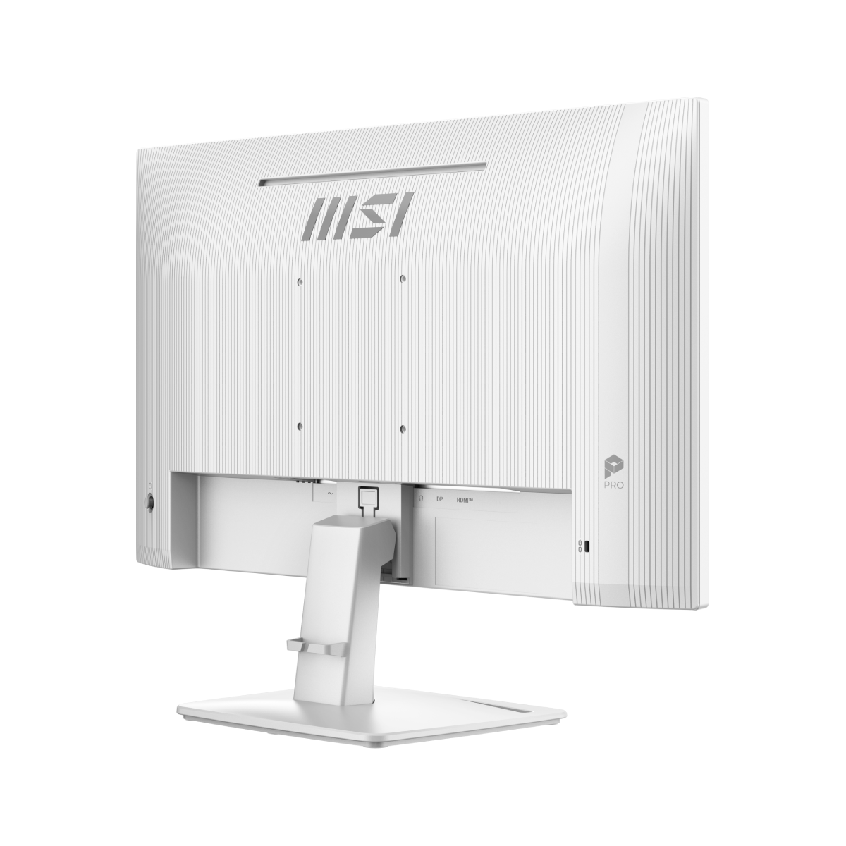 Monitor profesional MSI PRO MP243W E14 con pantalla de 23.8 pulgadas y diseño moderno, ideal para trabajo y productividad.