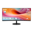 Monitor profesional MSI PRO MP341CQ E12 con pantalla curva y resolución alta, ideal para trabajo y productividad.