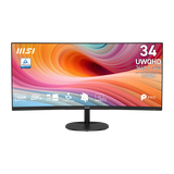 Monitor profesional MSI PRO MP341CQ E12 con pantalla curva y resolución alta, ideal para trabajo y productividad.