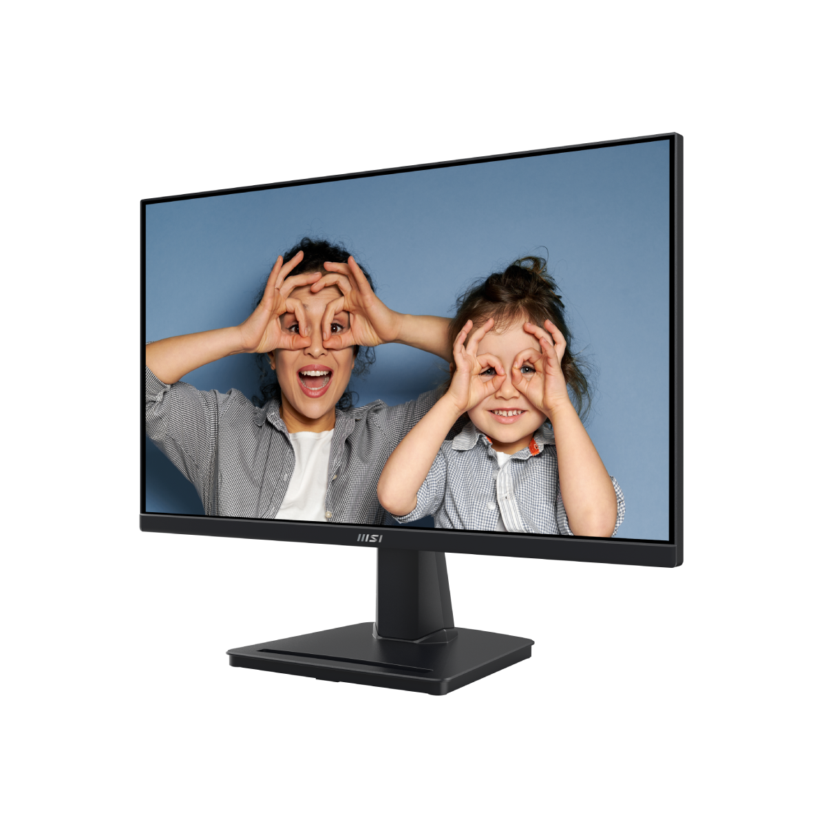 Monitor profesional MSI PRO MP225 de pantalla grande, con diseño elegante y detalles en la imagen.