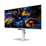 Monitor profesional ultrawide MSI PRO MAX 341QPXW14G de 34 pulgadas con pantalla curva blanca