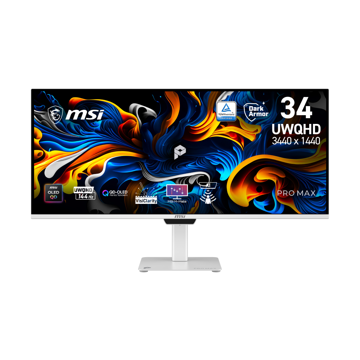 Monitor profesional ultrawide MSI PRO MAX 341QPXW14G en vista frontal