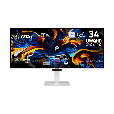 Monitor profesional ultrawide MSI PRO MAX 341QPXW14G en vista frontal