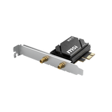Tarjeta PCIe MSI Herald BE6500 WiFi 7 para redes, pequeña tarjeta de conexión inalámbrica con tecnología avanzada WiFi 7.