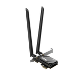 Tarjeta PCIe MSI HERALD BE6500 WiFi 7 para redes, pequeña tarjeta de conexión inalámbrica con tecnología avanzada.