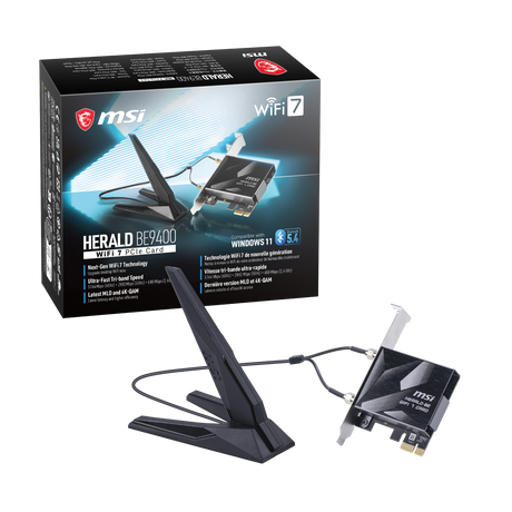 MSI Herald BE9400 WiFi 7 PCIe Card