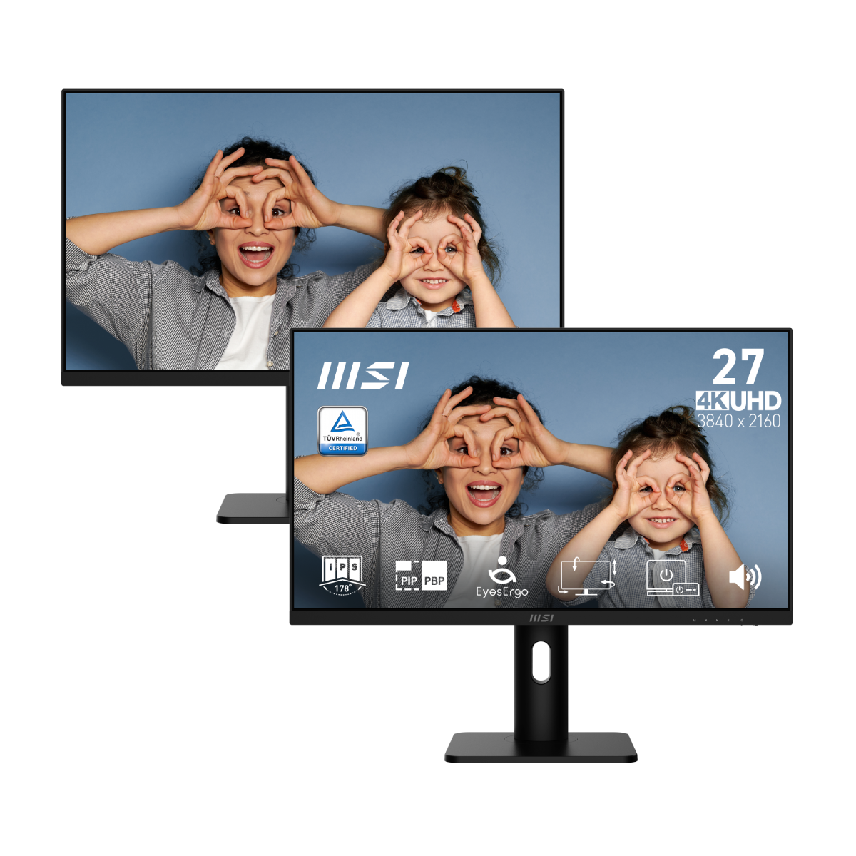 Pack de 2 monitores 4K para profesionales de MSI PRO MP273UP E6 de 27 pulgadas