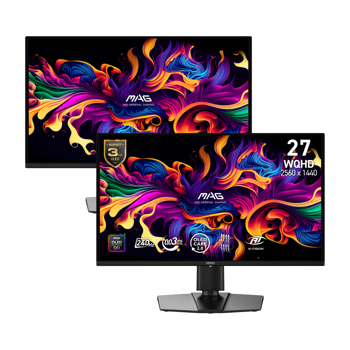 Pack de 2 monitores gaming de MSI MAG 274QP QD-OLED X24