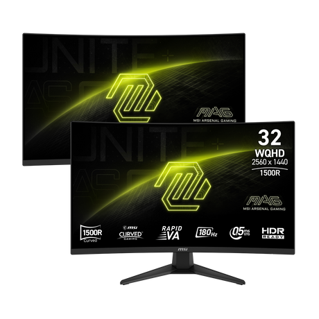 Pack de 2 monitores gaming de MSI MAG 321CQF E18 de 32 pulgadas