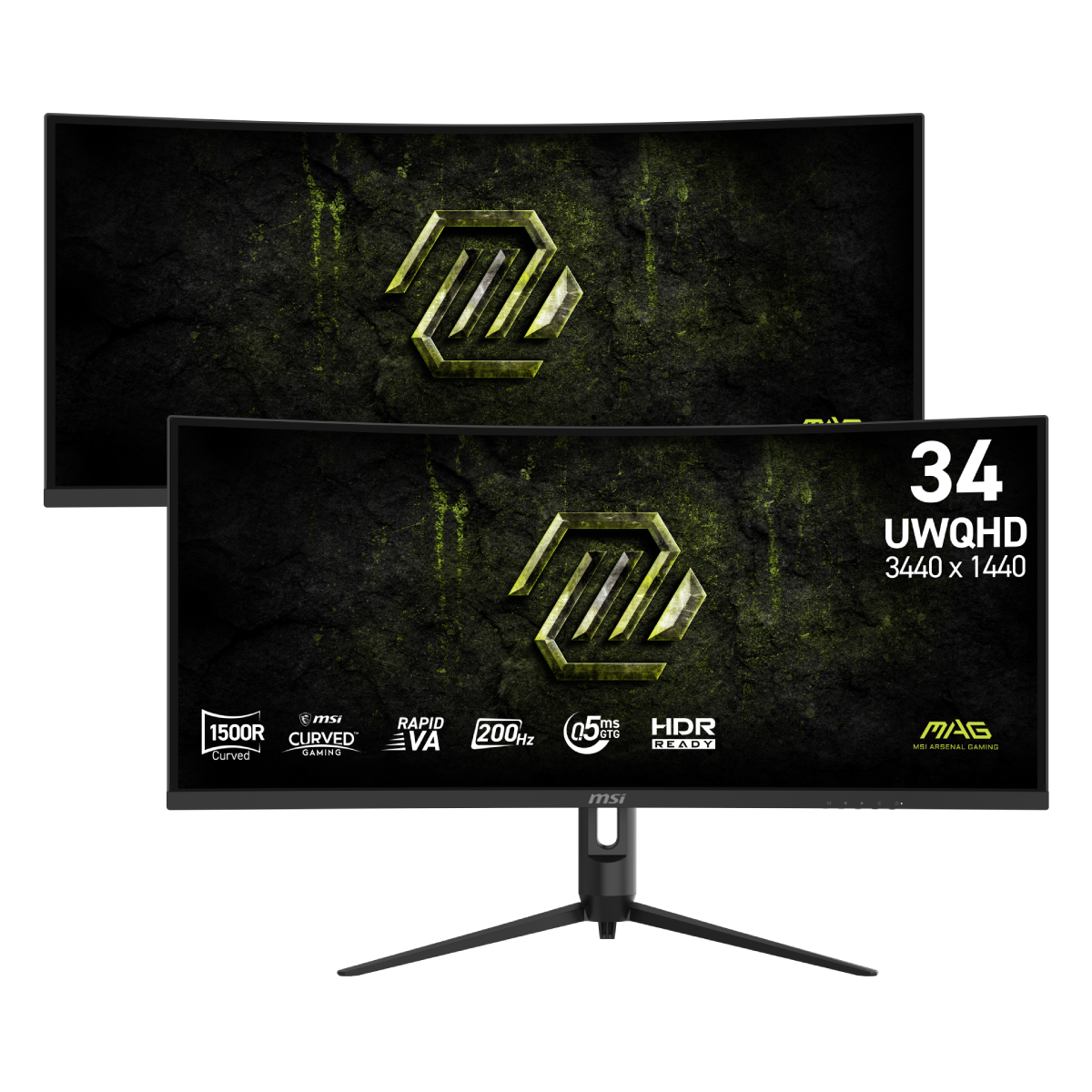 Pack de 2 monitores ultrawide gaming de MSI MAG 342CQRF E20 de 34 pulgadas
