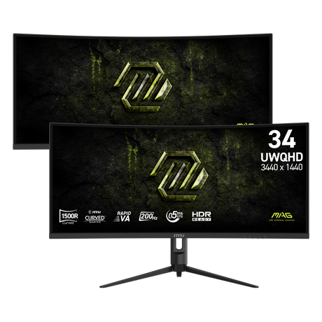 Pack de 2 monitores ultrawide gaming de MSI MAG 342CQRF E20 de 34 pulgadas