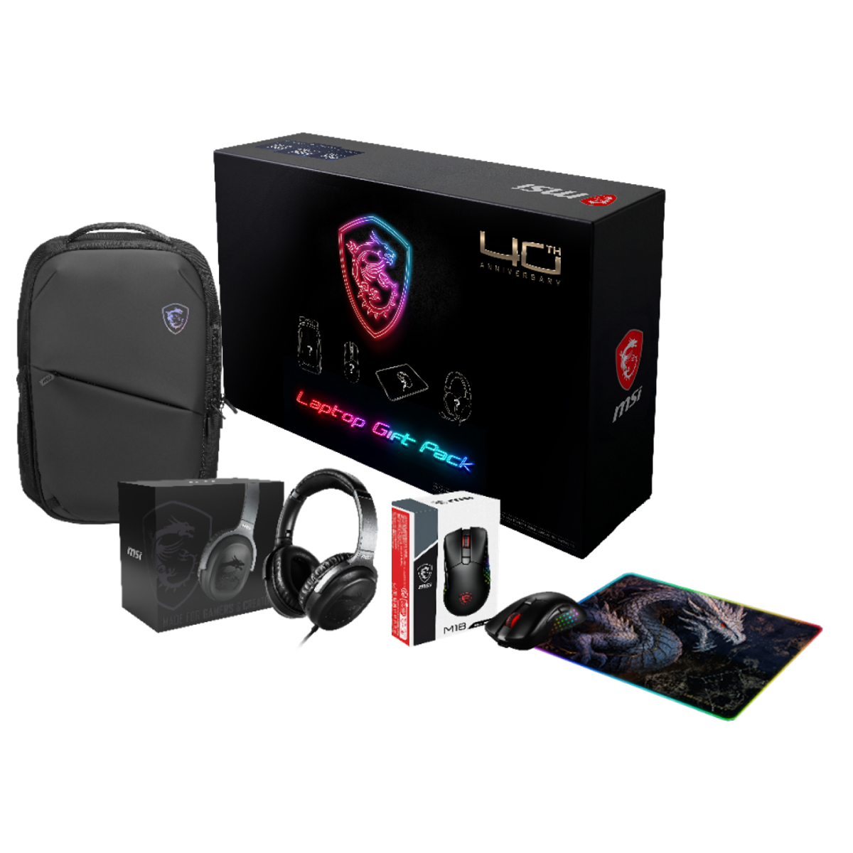 Pack gaming max de MSI del  40 Aniversario